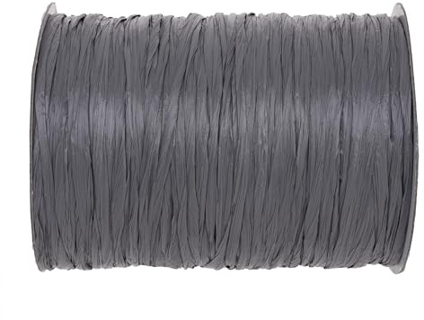 GLOREX 6 9400 615 - Raffia Edelbast, 100 m matter Bast auf Rolle, grau - zum Basteln, zur Dekoration oder für Gestecke, Sträuße und andere floristische Arbeiten