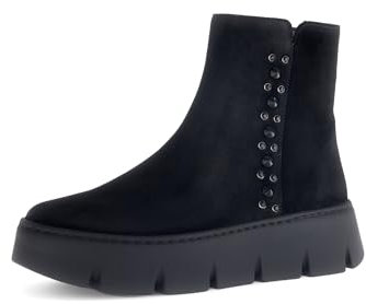 Gabor Damen Plateaustiefeletten, Frauen Stiefeletten,Best Fitting,plateauabsatz,flach,Boots,Stiefel,Bootee,Booties,schwarz,37 EU / 4 UK