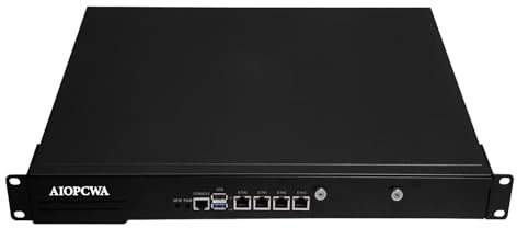 AIOPCWA Firewall Hardware, 19 Inch 1U Rackmount, Network Security Appliance, Router PC, N100, 4 x I226V 2.5GbE LAN, Console, OPNsense, AES-NI, VGA, GPIO, Barebone NO RAM NO SSD