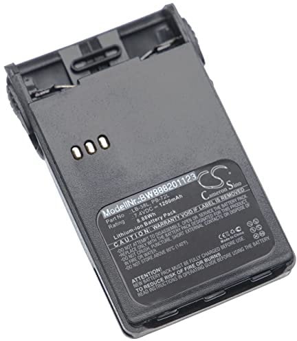 vhbw 1 x Battery Replacement for Huntec PB-CT, Puxing, PB-72L for Radio, Walkie Talkie (1200 mAh, 7.4 V, Li-ion) + Belt Clip
