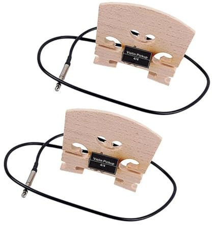 YDVGERTH 2-teilige Violinbrücke mit intern montiertem Piezo-Tonabnehmer für 4/4-Ersatzteile für elektrische Violine in voller Größe Anfänger Geigenzubehör
