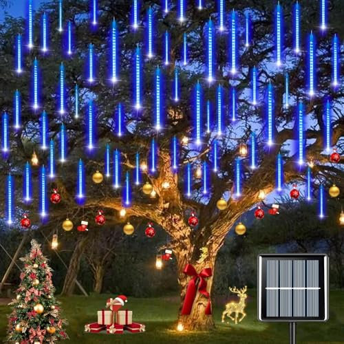 LESUN Ghirlanda Luci Meteoros Pioggia Luci per esterni, Luci da doccia per Meteoriti IP65 Impermeabili con 11,8 pollici 8 tubi 240 LED, Luci decorative per matrimoni, Natale/Feste