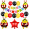 KOBOKO Marienkäfer Luftballons Deko Geburtstag, 16 Stück Marienkäfer Deko Ballon Banner, Folienballon Tiere Ladybug Geburtstag Deko, Rot Schwarz Marienkäfer Partyballons für Dschungel Geburtstag Deko