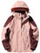 Veste respirante et imperméable pour femme - Coupe-vent - Couleurs contrastées - Manches longues - Vêtement d'extérieur pour printemps et automne, rose, XXL
