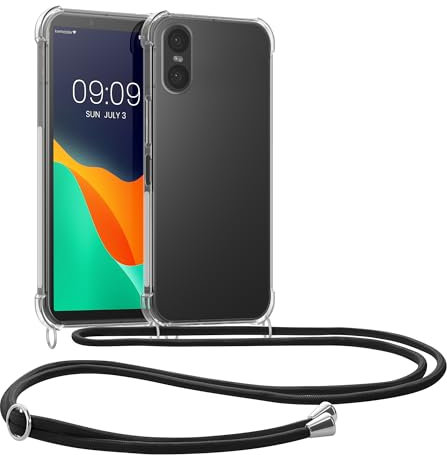 kwmobile Necklace Case kompatibel mit Sony Xperia 10 VI Hülle - Silikon Cover mit Handykette - Band Handyhülle Transparent