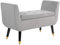 HOMCOM Sitzbank mit Stauraum Armlehnen Polsterbank mit Samtoptik, Sitztruhe mit Holzbeine, Truhenbank für Wohnzimmer Schlafzimmer Flur 107 x 42 x 65 cm, Hellgrau