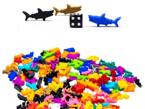 BoardGameSet 5 stücke Meeple Hai-Figuren für Brettspielpfaden Erweiterung oder Austausch, blau