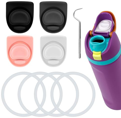 Gosknor 9pcs Water Bottle Replacement Parts Compatible with Owala FreeSip, Water Bottle Seal O Ring & Replacement Stopper for Owala 16/19/24/25/32/40oz Gasket Plug Lid Accessories BPA-Free