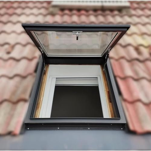 DWSSX Dachfenster, Aluminium-Ausstiegs-Oberlicht, manuelles Entlüftungs-Mehrwinkel-Dachsichtfenster, geneigtes Flachdach-Beleuchtungsschachtfenster for den Dachboden im Innenbereich(100x120CM)