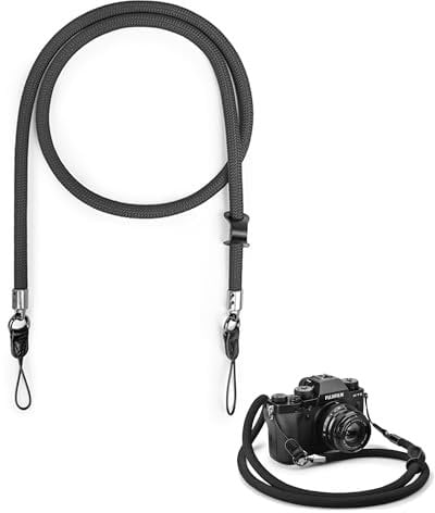 Nikon ZFC Sangle pour appareil photo Canon R50 EOS Sony ZEV10 A6000 A6400 A7 IV Fujifilm X100V XT5 XT4 XS10 XT3, Sony Alpha, accessoire d'appareil photo, Noir , 113cm