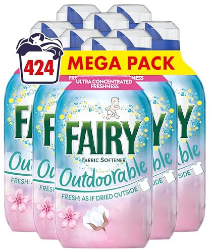 Fairy Outdoorable Fabric Conditioner, Cherry Blossom and Nordic Cotton, 424 Washes (8x53), Ultra Concentrated Formula For Sensitive Skin, Dermatologically Tested