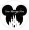 A4 Edible Decor Icing Sheet PERSONALISED Minnie Mickey Mouse Castle Themed 7-8 Circle Cake Topper Decoration - Great for larger cakes