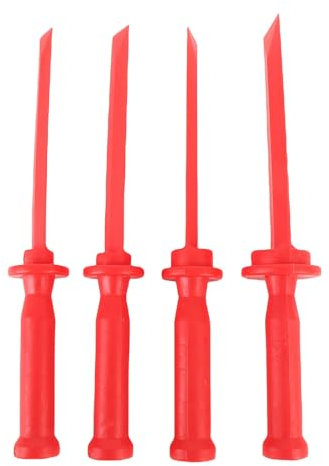 Plastic Chisel Scraper Set 4Pcs Non Marring Tool for Prying Scraping Removing Decals Labels with Ergonomic Handle and Resharpenable Blades