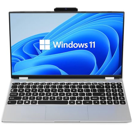 GREFIC Ordinateur Portable 15,6 Pouces, PC Portable Win11, 16Go de RAM, 512Go SSD, Processeur Alder Lake-N95, Écran 1080P IPS, Clavier Rétroéclairé, Webcam, WiFi