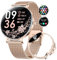 Smartwatch Donna,1,43 AMOLED Orologio Fitness Ultra Sottile con 2 Cinturini, Chiamate, 100+ Modalità Sportive, 24H Cardiofrequenzimetro, Monitoraggio Sonno, Ciclo Mestruale, IP68, per Android iOS