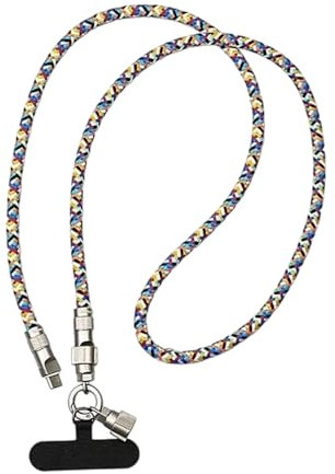 Generico Phone Lanyard Strap, Portable Charging Cable, 47.27in Anti Theft Cellphone Holder, Fast Charging Cord, Wearable Design for Smartphone, Tablet, Smartwatch, Earphones, Laptop