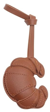 UncleS Porte-clés créatif en forme de croissants - En cuir - Décoration pour la maison, la voiture, le bureau - Accessoire portable pour sac à dos