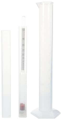 BESTYASH Triple Scale Alcohol Hydrometer Set with Test Cylinder Home Brew Alcohol Meter for Measuring Specific Gravity Sugar and in Wine Beer Cider and Fermentation