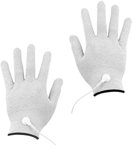 GRADENEVE Elektrodenhandschuhe für Muskelstimulatoren Flexible Massagehandschuhe mit Stabilem Stromanschluss Kompatibel mit Kosmetischen Geräten