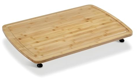 30 X 20 Bamboo Noodle Board Stove Cover: Removable Legs, Multi-Functional Countertop Cutting Board - Thickened Stovetop Cover for Electric/Gas Stoves, RV & Sink (Deep Grooves, Non-Slip)