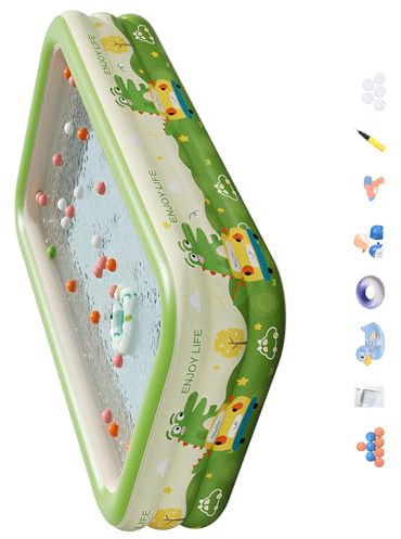 Piscine gonflable de grande capacité 180 x 130 x 56 cm en PVC lourd, idéale pour la famille, les divertissements en saison chaude, piscine pour adultes et enfants