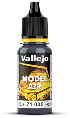 Vallejo Model Air Pintura Acrílica Intermediate Blue Acabado Mate, 18 ml. para Aerógrafo para Modelismo y Figuras