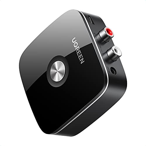 UGREEN Bluetooth 5.3 Adapter Stereoanlage mit 3.5mm RCA Buchse Bluetooth Aux Adapter Bluetooth Empfänger Receiver mit 3D Surround für Lautsprecher, Verstärker und Autoradio
