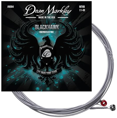 Blackhawk Coated Electric Guitar Strings 6 String Set, Medium 11-49 Alloy Steel Guitar Strings Electric, Thin Coated Electric Guitar String, Soaring Tone That Cuts Every Time, Made in the USA