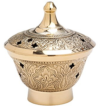 NKlaus Räucherschale Räucherschale Weihrauchfass Antik Duftstäbchen Messing Gold 7578