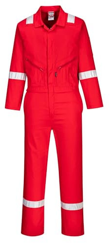 Portwest C814 Iona Lightweight Reflective Cotton Coverall Red, 3X-Large