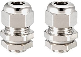 sourcingmap 2Pcs M8 Cable Gland Metal Waterproof Connector Wire Glands Joints for 2mm-5mm Dia Range