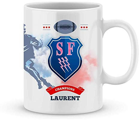 Mug Stade Français Rugby Top 14 à personnalisé avec votre prénom - Cadeau personnalisé rugby top 14 Stade Français - Cadeau anniversaire - Cadeau fête des pères - Cadeau Noël …