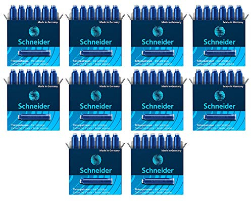 Schneider Patronenroller Ray (Tintenroller mit Edelstahlspitze, inkl. Tintenpatrone, Made in Germany) (60 Patronen, Patronen)