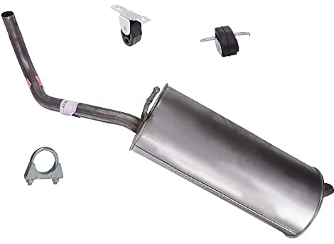 BESTPRICE Auspuff Schalldämpfer Set 1x Endschalldämpfer, mit Montagematerial Kompatibel mit SEAT IBIZA III (6L1), SKODA FABIA 1 (6Y2), FABIA 1 Stufenheck (6Y3), VW POLO (9N_, 9A_)