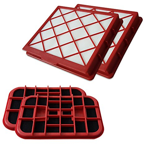 PakTrade Set di Filtri 2X Filtro HEPA + 2X Filtro a Carbone per Aspirapolvere Lux 1, Lux1, Classic, Royal, D 820, D820, Staubcontainer