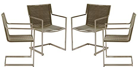 Dynamic24 4X Gartensessel Freischwinger Gartenstuhl Metall Campingstuhl Hochlehner Set