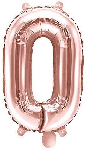 Folienballon Zahl 0 in Roségold 35cm Luftballons Party Deko