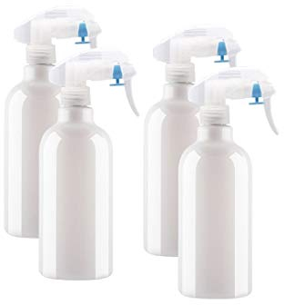 Sensodor Spray vacio 500ml / 4 Unidades/plástico Blanco con gatillo/Botella/atomizador/pulverizador Niebla Fina/Recargable