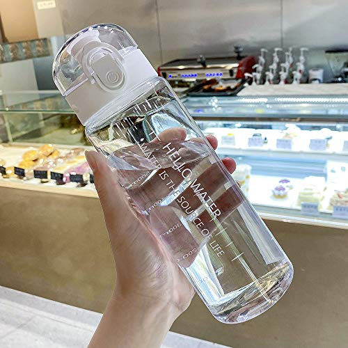 Lifemaison Gourde Sport, Bouteille d'eau Anti-Fuite,Gourds 780ml, sans BPA Gourde d'eau réutilisable pour Le Sport, la randonnée, l'école, Le Bureau, Camping, Adulte, Enfant, Voyager(Blanc)