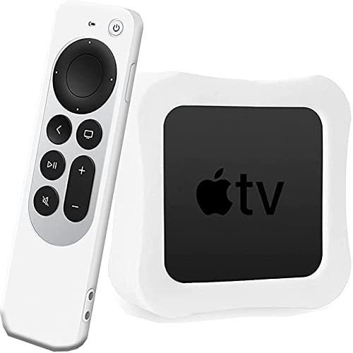 NINKI White Case Compatible Apple TV 4K 6th Gen 2021 and Siri Remote Protective Case(2-PACK),Scratch-Free Silicone Shock Absorption Lightweight Case Cover for Apple TV Siri Remote 6th Gen Latest Model