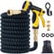 Expandable Garden Hose, 25ft Flexible Water Hose Pipe with 1/2 & 3/4 Solid Brass Fittings, 10 Functions Spray Gun, Triple Latex Core, No-Kink, Leak-Proof