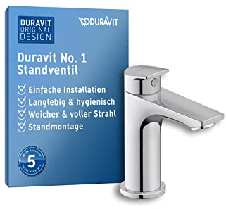Duravit No.1 Standventil (Auslauf Höhe 89 mm), Kaltwasser Waschtischarmatur, Kaltwasserhahn Bad, Kaltwasserarmatur, Chrom