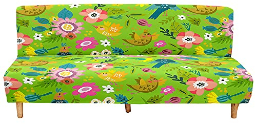 Hiseng Sofabezug 2/3 Sitzer Ohne Armlehne, Moderner Clic Clac Sofahusse Stretch Schutzhülle Protector Bettcouch Schonbezug Couch überzug Sofabettüberzug (120-150cm,Bunte Blumen)