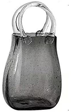 JTBDWOSK Glas-Geldbörsenvase für Blumen klare Glas-Tasche Vase mit Fischschale klare mundgeblasene Glasvasen mit Griffen Glas-Geldbörsen-Vase für Heimdekoration Dekoration,2