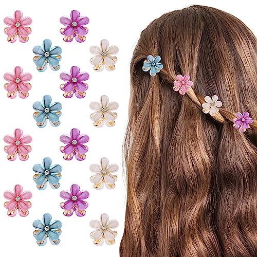 Cobee Petites pinces à cheveux fleur, mini diamant Perle fleur petite accessoires de cheveux pour femmes filles fête d'anniversaire mariage célébration Photo mignon Barrettes plage fleurs