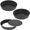 HAKZEON Lot de 3 moules à quiche antiadhésifs de 22 cm avec fond amovible, plat à quiche cannelé amovible pour quiches, tartes, flans, fromage