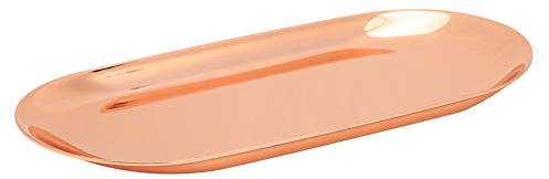 Emoshayoga Inox Steel Tray Bandeja de Almacenamiento Grande de Acero Inoxidable 430 para Velas de Aromaterapia, Bandeja Organizadora, Color Oro Rosa