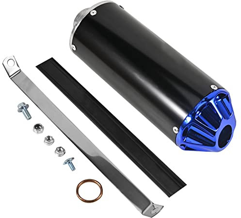 Trkimal Silencieux d'échappement arrière universel pour moto - 28 mm - En acier inoxydable - Avec joint de serrage - Pour 50 cc, 70 cc, 90 cc, 110 cc, 125 cc, ATV, Dirt Pit, Quad Bike, Motocross