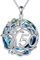 YFN 50 Geburtstag Geschenk 925 Sterling Silber Baum des Lebens Halskette Lebensbaum Anhänger Blau Kristall Schmuck Geschenk für Damen Männer Mutter Großmutter