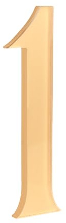 HASWARE 4-Inch Self-Adhesive House Number - Waterproof and Weather-Resistant - Easy Installation for Home Mailbox Post Door (Gold, 1)